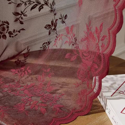 Travia Gardine - Transparenter Spitzenstoff mit Blumenmuster, Lichtfilternd 3