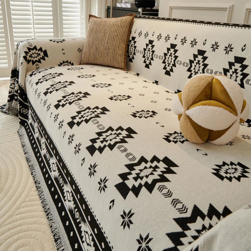 Tribal Harmony Sofaüberwurf - Wendbar, Weiche Chenille für Couch 0