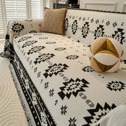 Tribal Harmony Sofaüberwurf - Wendbar, Weiche Chenille für Couch 0