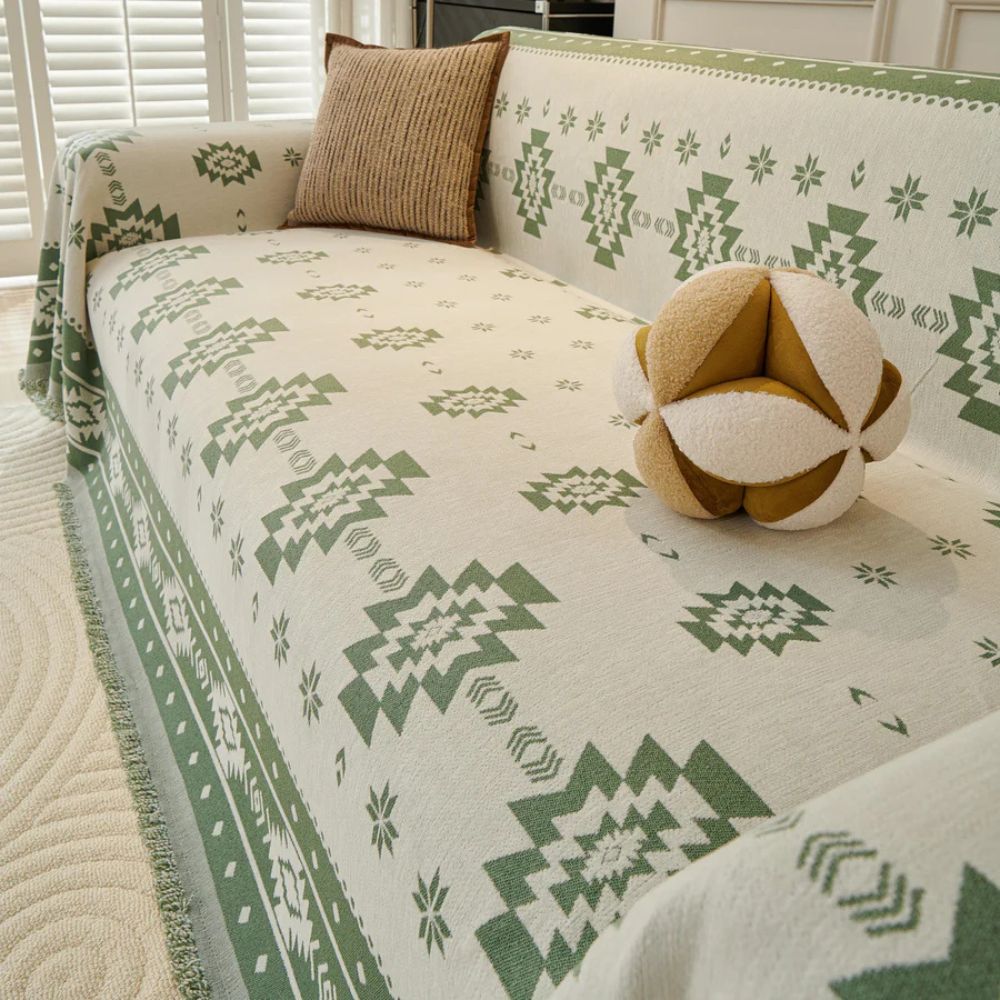 Tribal Harmony Sofaüberwurf - Wendbar, Weiche Chenille für Couch 2