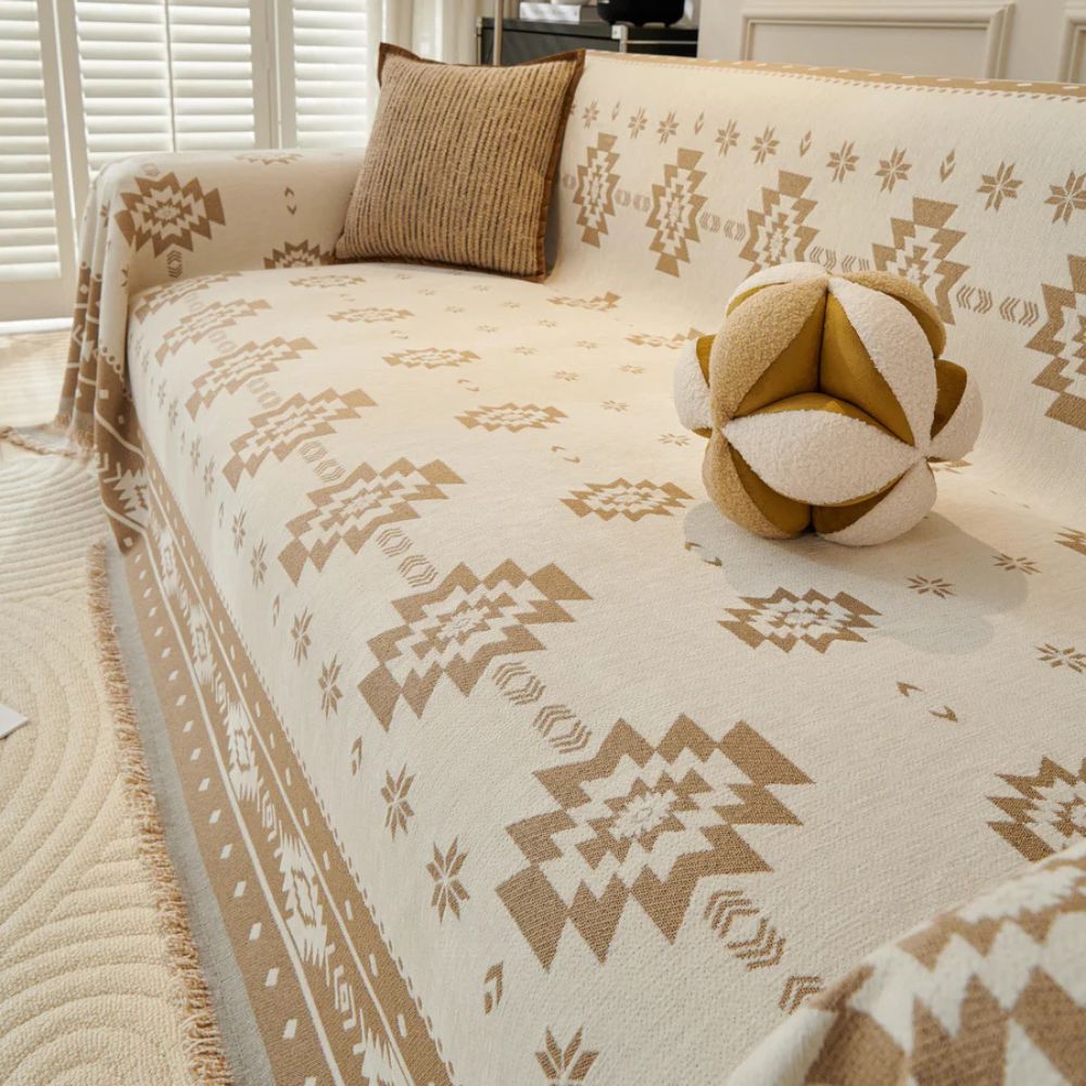 Tribal Harmony Sofaüberwurf - Wendbar, Weiche Chenille für Couch 4