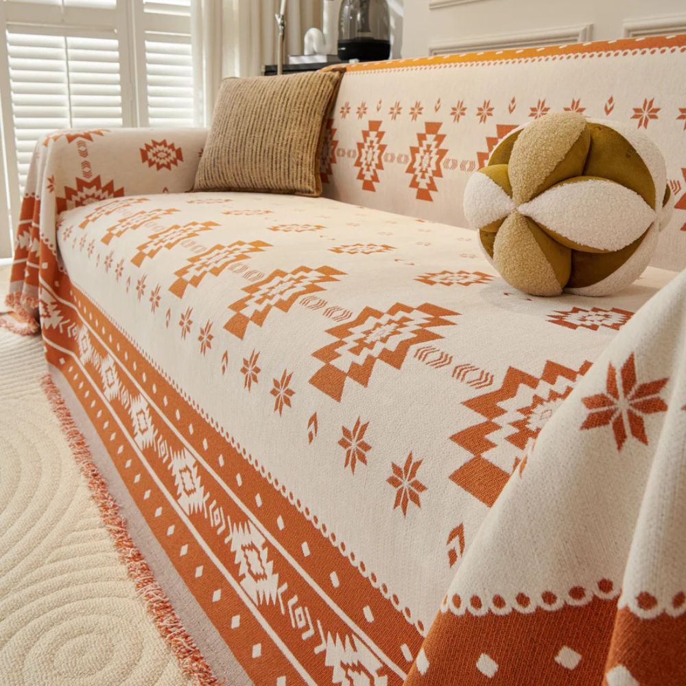 Tribal Harmony Sofaüberwurf - Wendbar, Weiche Chenille für Couch 6