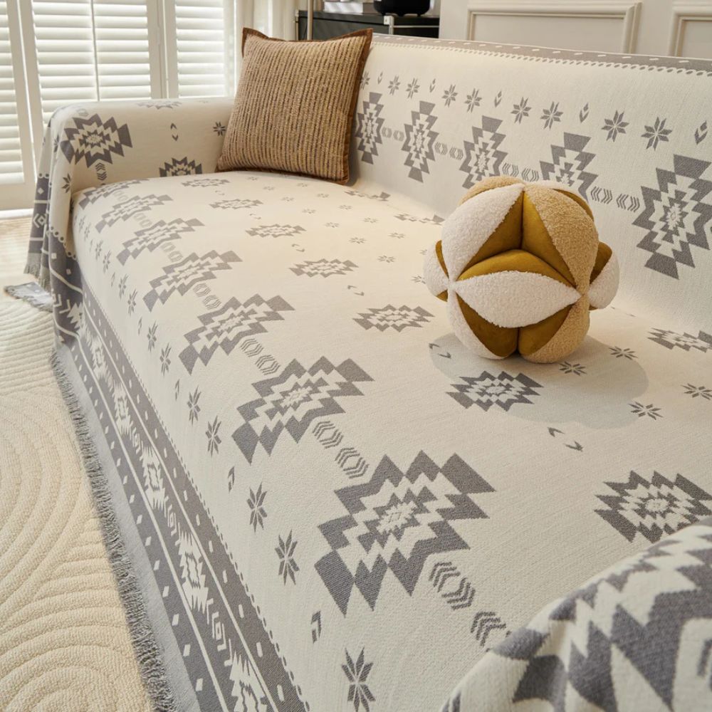 Tribal Harmony Sofaüberwurf - Wendbar, Weiche Chenille für Couch 7