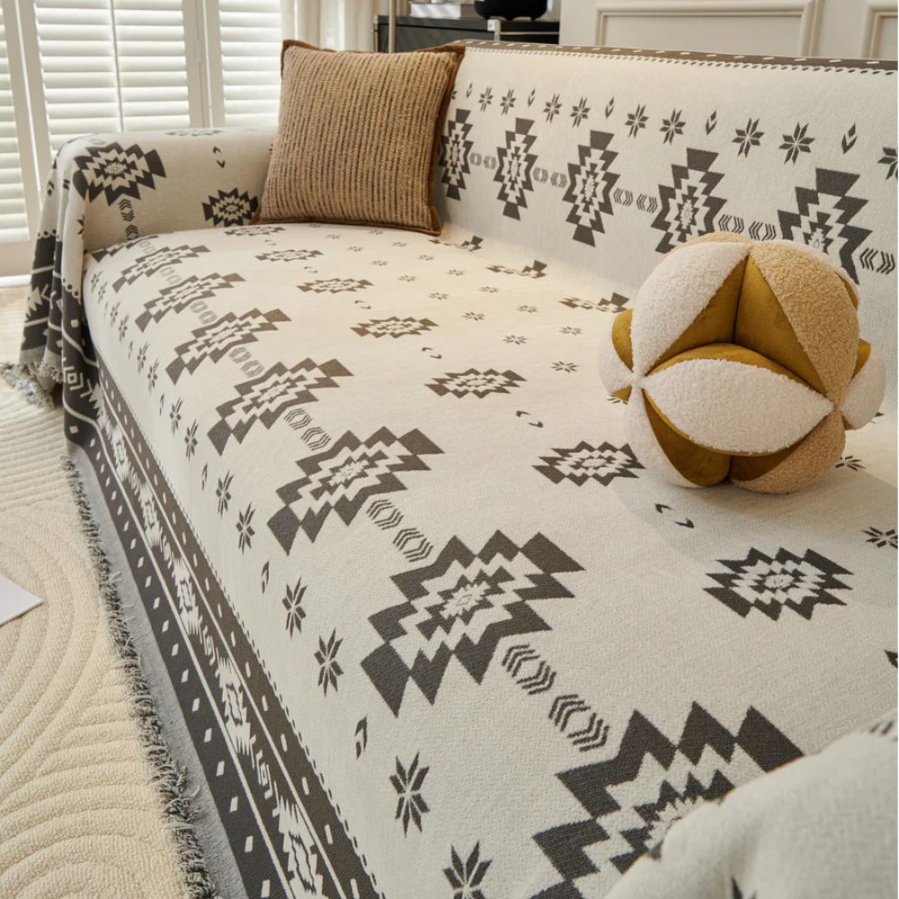 Tribal Harmony Sofaüberwurf - Wendbar, Weiche Chenille für Couch 8