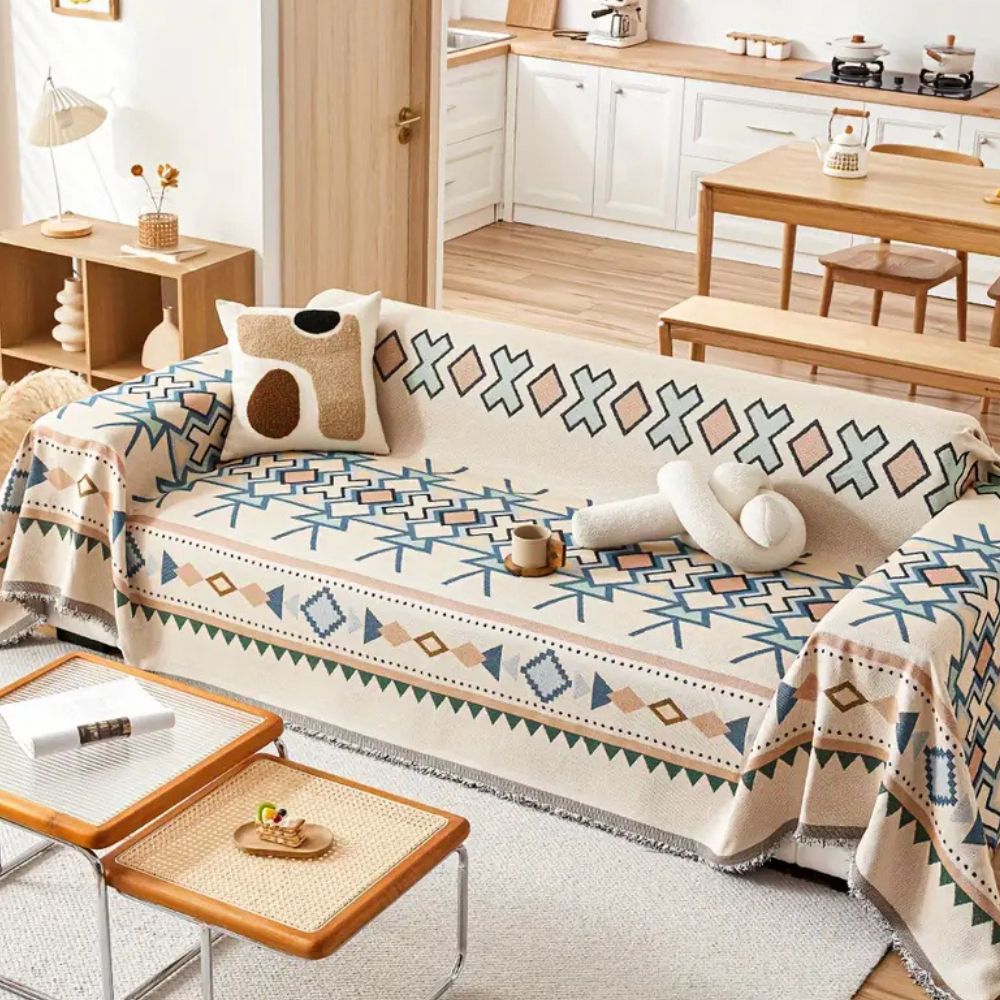 Triton Sofabezug - Hochwertiger Chenille, Bohemian-Stil für 2-4-Sitzer Sofas 0