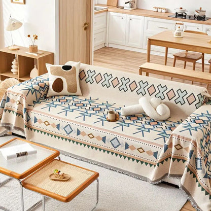 Triton Sofabezug - Hochwertiger Chenille, Bohemian-Stil für 2-4-Sitzer Sofas 0