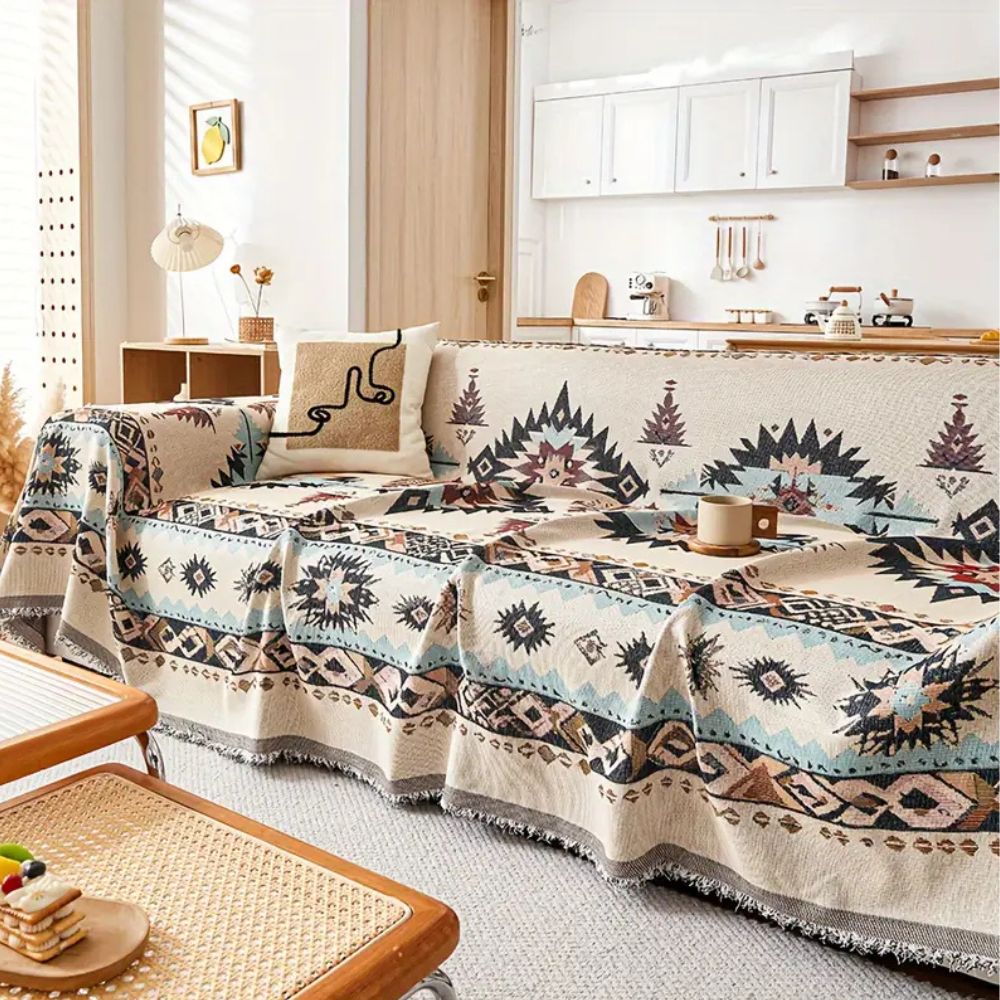 Triton Sofabezug - Hochwertiger Chenille, Bohemian-Stil für 2-4-Sitzer Sofas 1