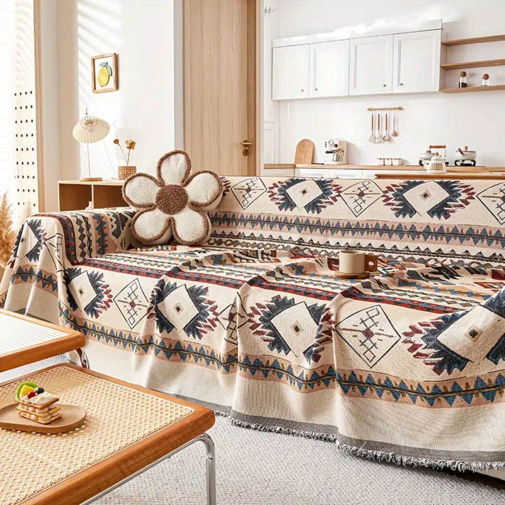 Triton Sofabezug - Hochwertiger Chenille, Bohemian-Stil für 2-4-Sitzer Sofas 7