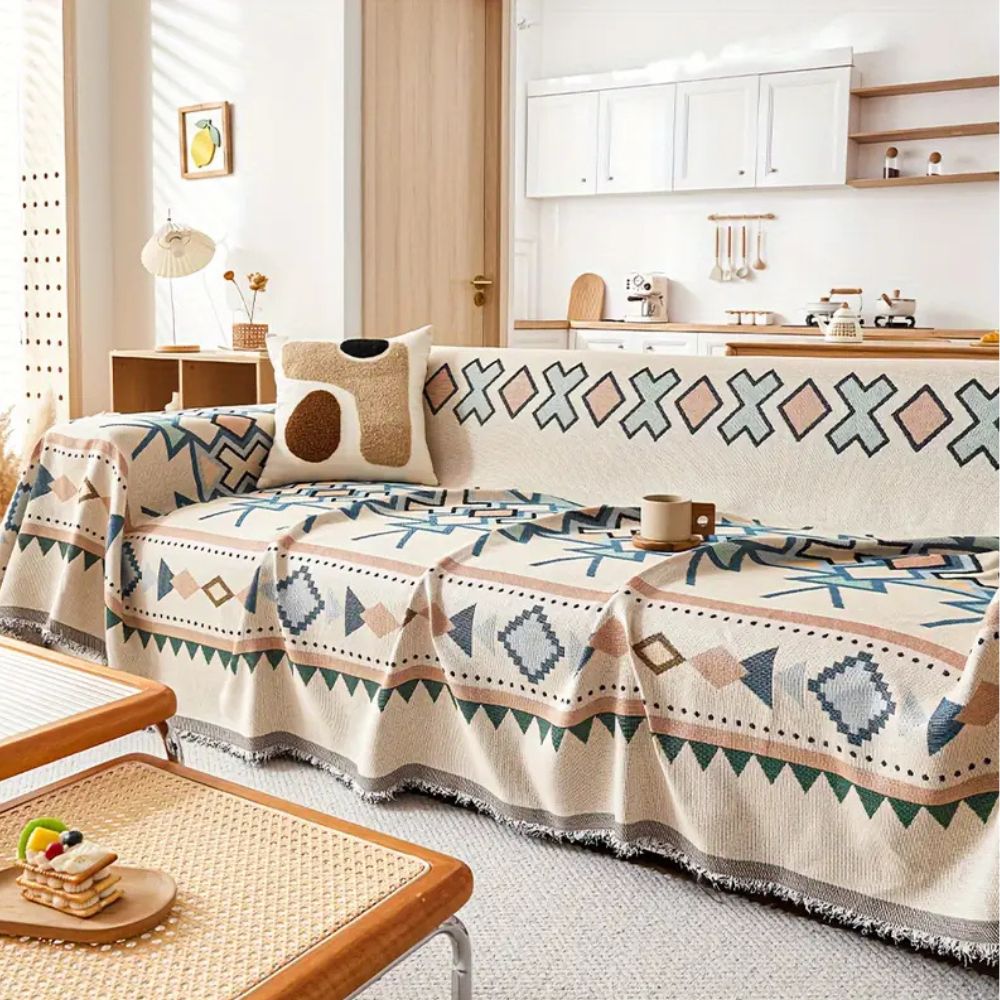 Triton Sofabezug - Hochwertiger Chenille, Bohemian-Stil für 2-4-Sitzer Sofas 8