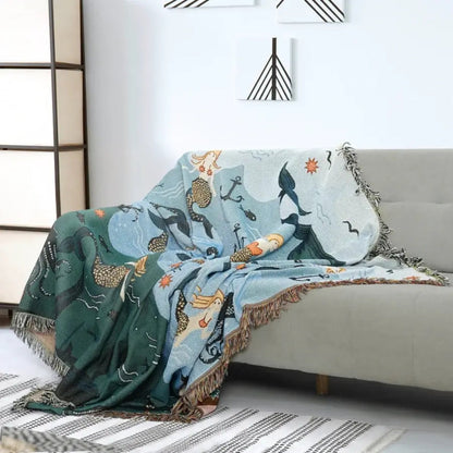 Ula Sofa Bezug - Waschbarer Baumwolle-Polyester, Verspielt mit Unterwassermotiven 1