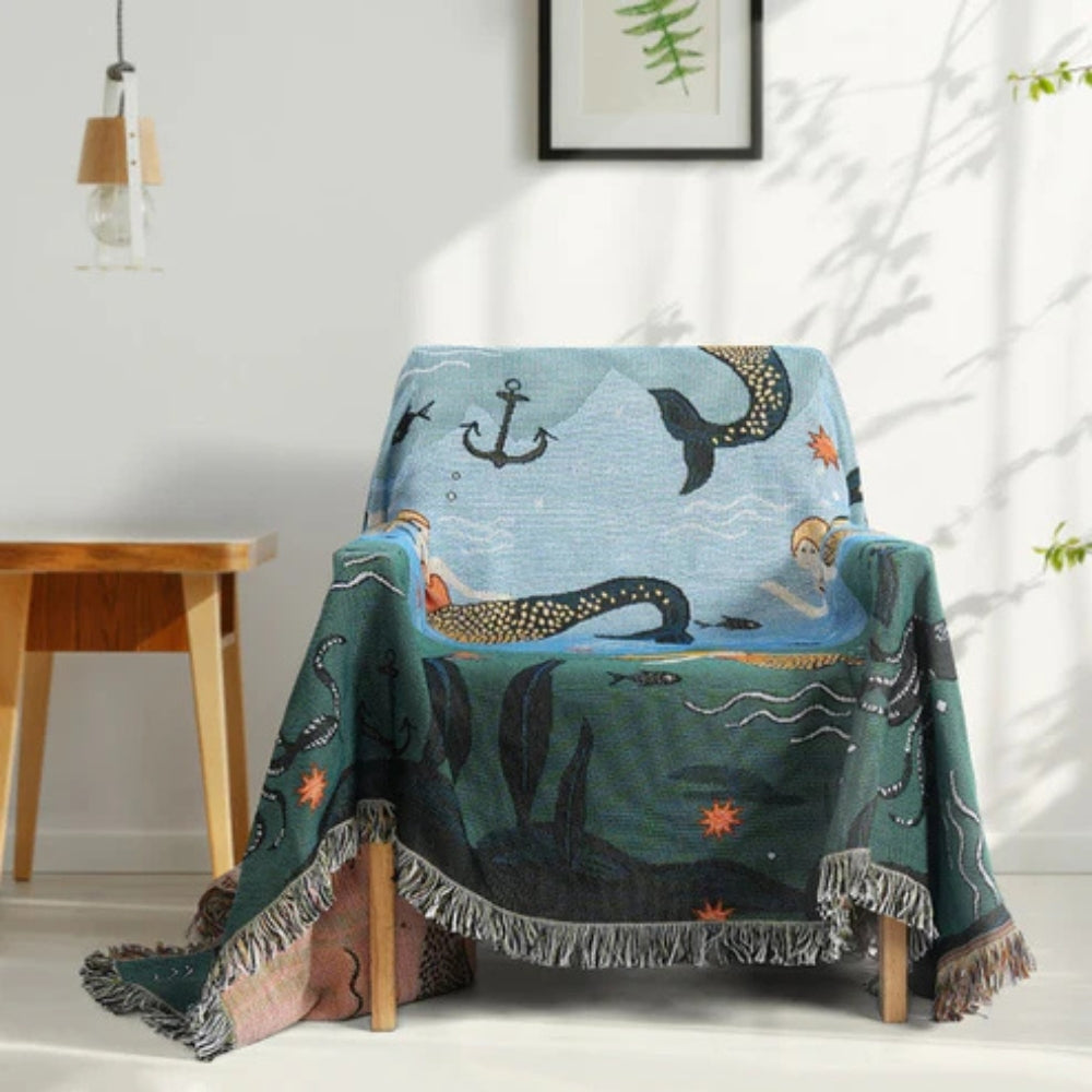 Ula Sofa Bezug - Waschbarer Baumwolle-Polyester, Verspielt mit Unterwassermotiven 4