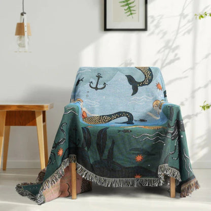 Ula Sofa Bezug - Waschbarer Baumwolle-Polyester, Verspielt mit Unterwassermotiven 4