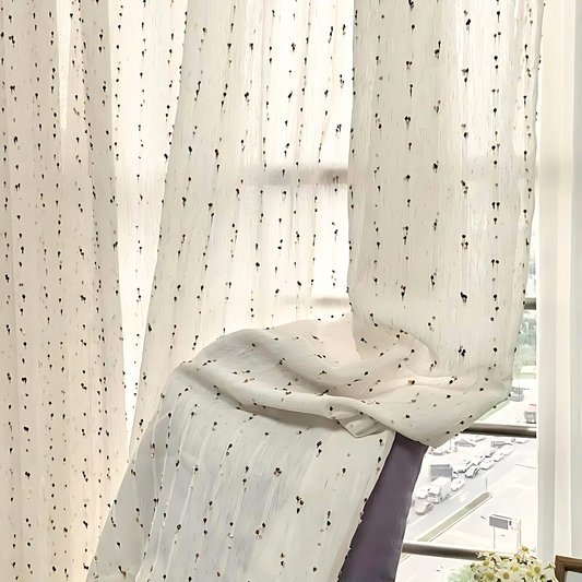 RainbowVeil™ - Tüllvorhang Halbtransparent - Bestickter Stil - Leichter Fenstervorhang