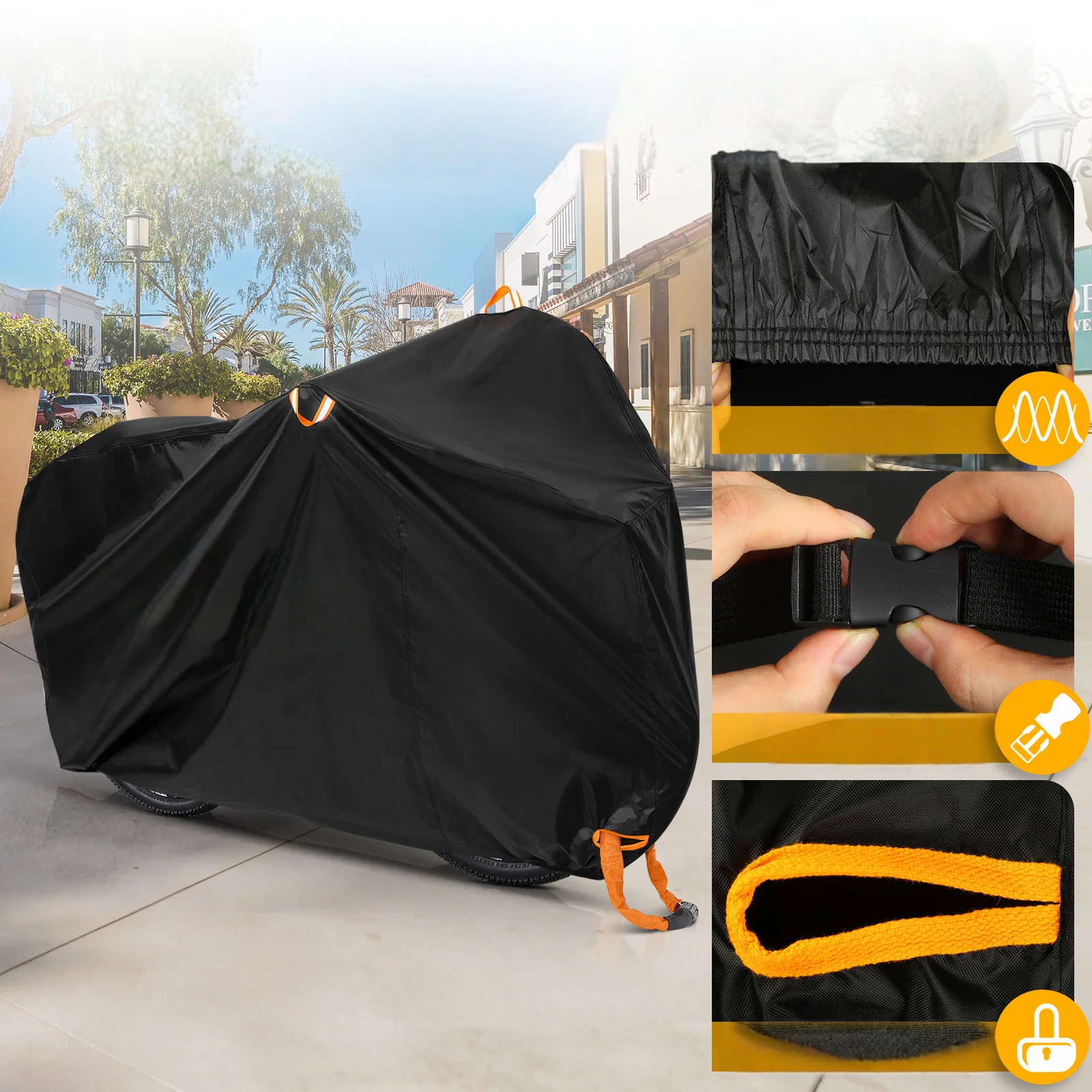 VeloGuard Fahrradabdeckung - Wasserdichtes 210D-Oxford-Gewebe, Robust und Wetterfest 3