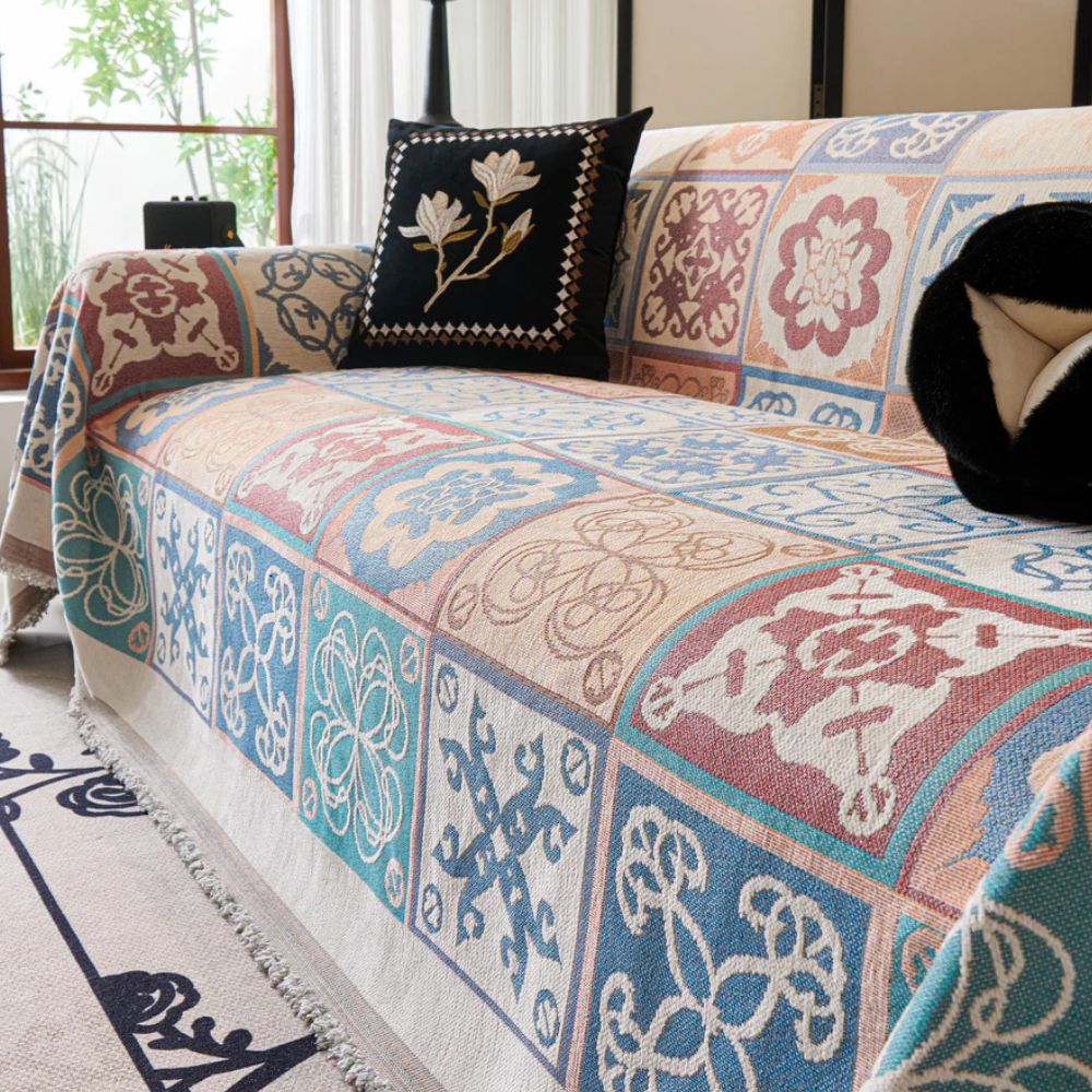 Vento Sofabezug - Vintage Mosaik Chenille, Maschinenwaschbar 2