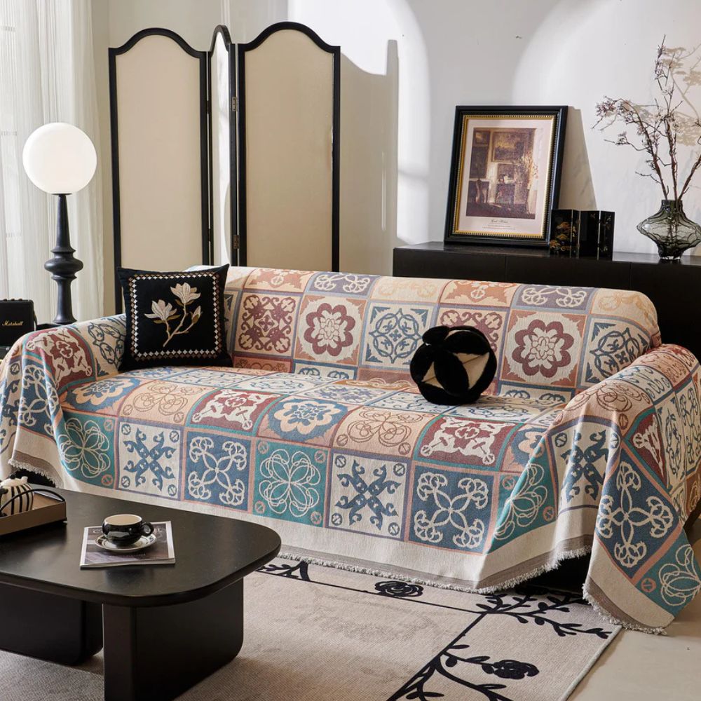 Vento Sofabezug - Vintage Mosaik Chenille, Maschinenwaschbar 4