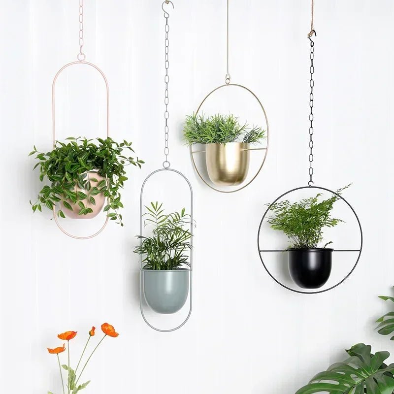 Vero Wand-Pflanzenhalter - Eisen, Minimalistisch mit Verstellbarer Kette 1