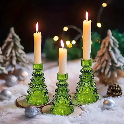 Waldin Weihnachtsbaum Kerzenhalter Set - Glas, 3-teilig 1