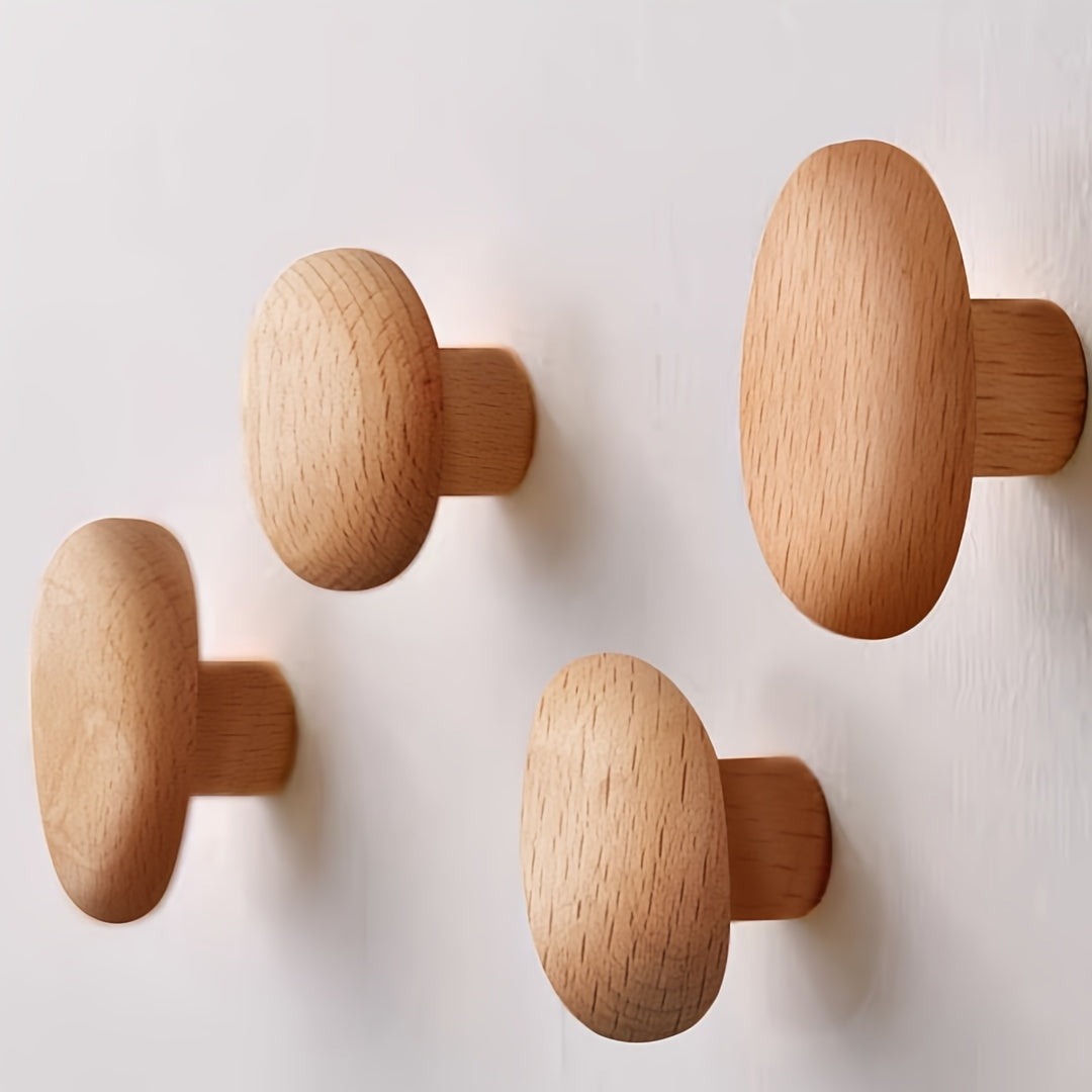 Waldra Wandhaken Set - Handgefertigt aus Walnuss und Buche, Rustikal Elegant 0