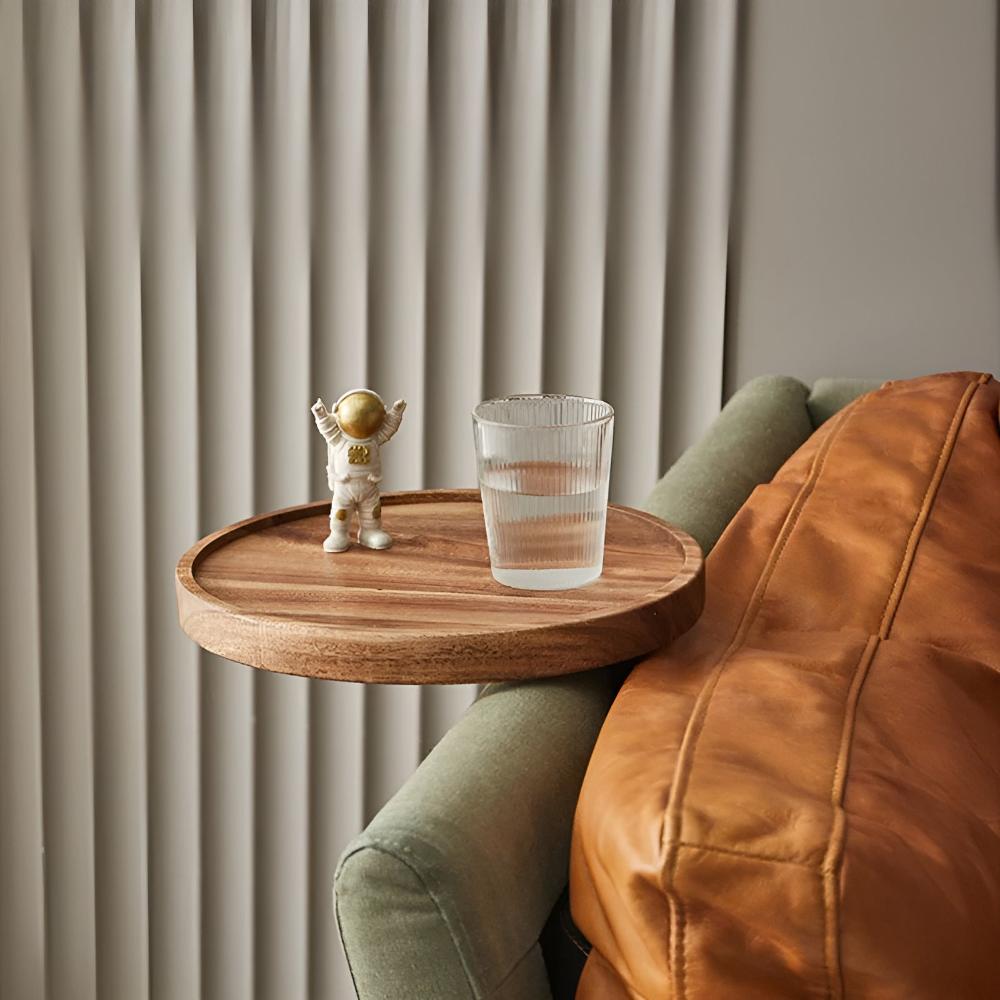 Walnuss Armlehne Sofa Tablett - Robustes Design, Anpassbar für Getränke und Snacks 5