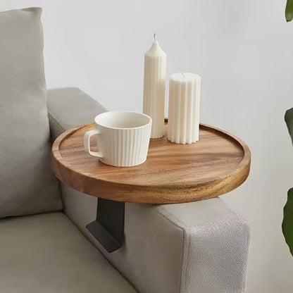 Walnuss Armlehne Sofa Tablett - Robustes Design, Anpassbar für Getränke und Snacks 7