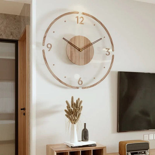 NordCalm™ - Holz Wanduhr - Minimalistisches Design - Geräuschlose Quarzuhr