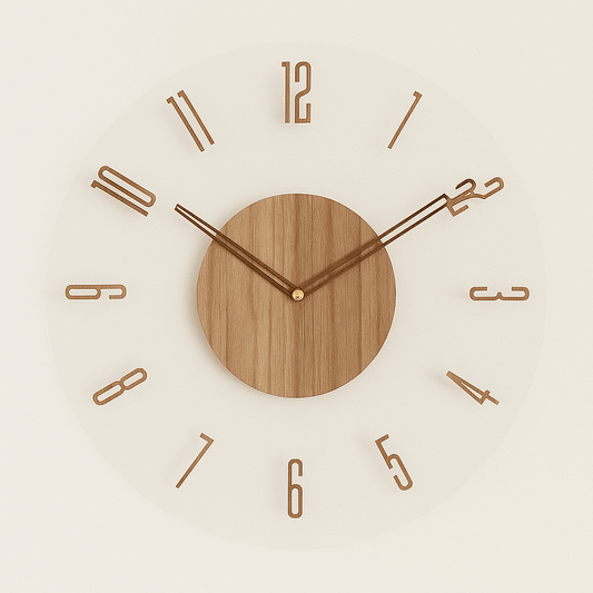 NordCalm™ - Holz Wanduhr - Minimalistisches Design - Geräuschlose Quarzuhr