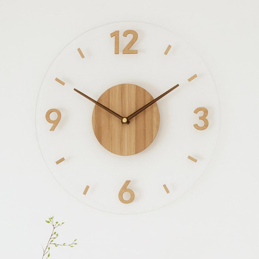 NordCalm™ - Holz Wanduhr - Minimalistisches Design - Geräuschlose Quarzuhr