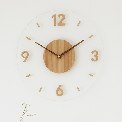NordCalm™ - Holz Wanduhr - Minimalistisches Design - Geräuschlose Quarzuhr