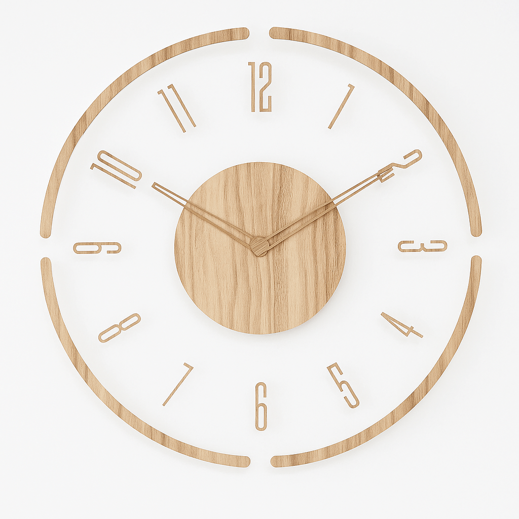 NordCalm™ - Holz Wanduhr - Minimalistisches Design - Geräuschlose Quarzuhr