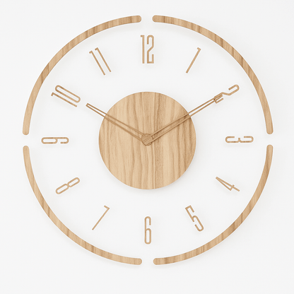 NordCalm™ - Holz Wanduhr - Minimalistisches Design - Geräuschlose Quarzuhr