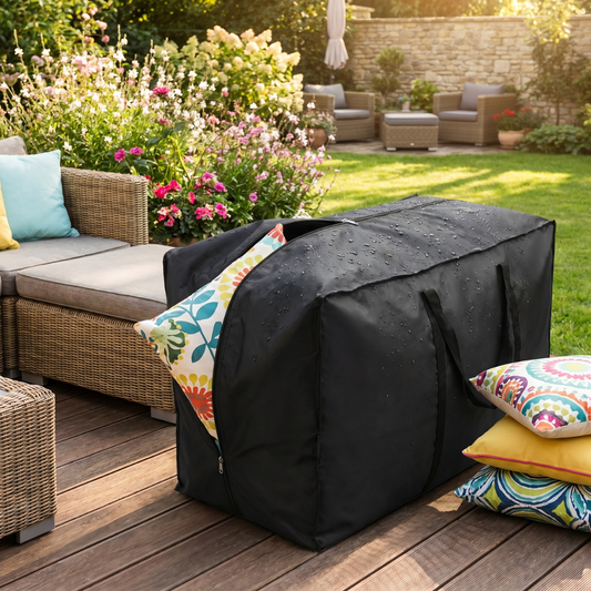 Wega Aufbewahrungstasche für Gartenpolster - Wasserdichtes 210D Oxford-Gewebe, Schwarz 0