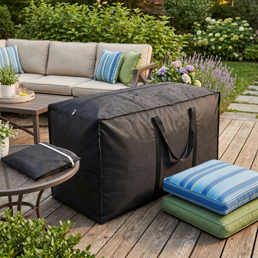 Wega Aufbewahrungstasche für Gartenpolster - Wasserdichtes 210D Oxford-Gewebe, Schwarz 1