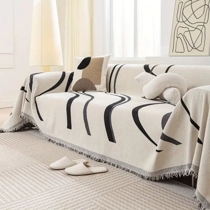 Wellen Sofa Bezug - Rutschfestes Mikrofaser-Jacquard, Haustierfreundlich 1
