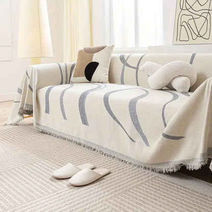 Wellen Sofa Bezug - Rutschfestes Mikrofaser-Jacquard, Haustierfreundlich 2