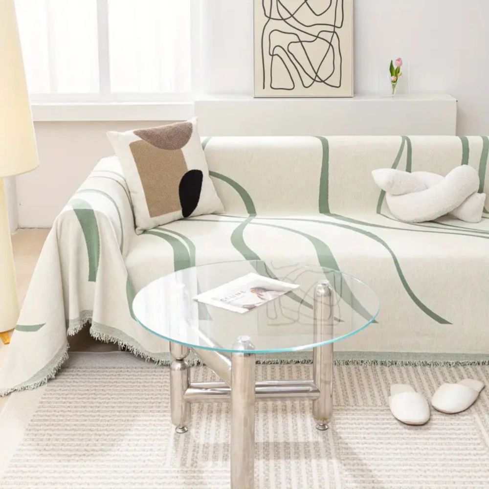 Wellen Sofa Bezug - Rutschfestes Mikrofaser-Jacquard, Haustierfreundlich 3