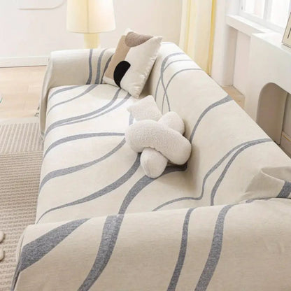 Wellen Sofa Bezug - Rutschfestes Mikrofaser-Jacquard, Haustierfreundlich 4