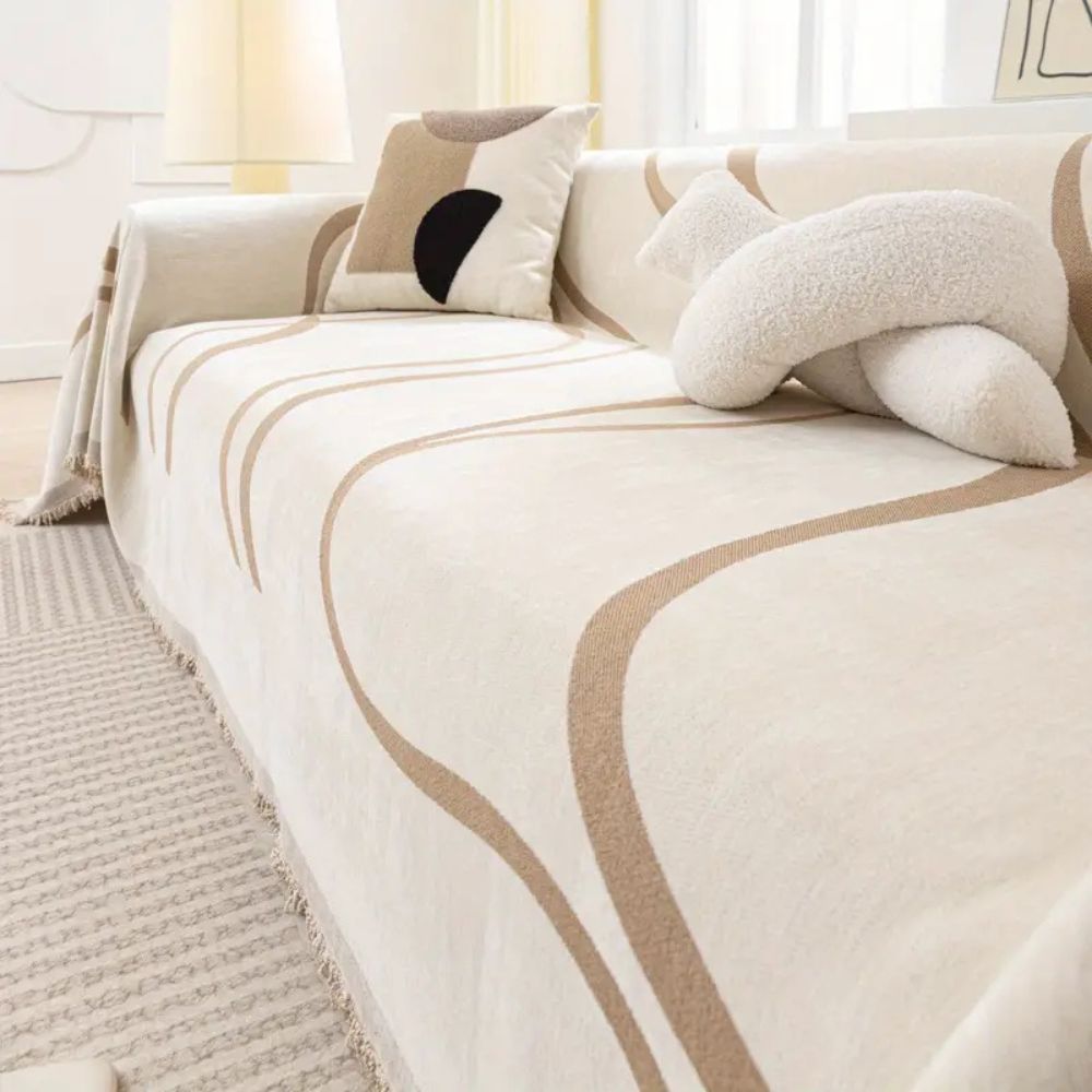 Wellen Sofa Bezug - Rutschfestes Mikrofaser-Jacquard, Haustierfreundlich 6