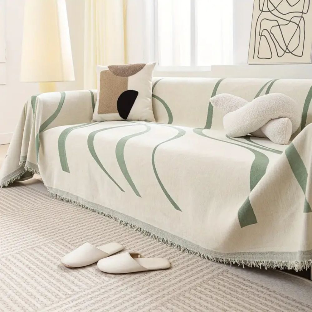 Wellen Sofa Bezug - Rutschfestes Mikrofaser-Jacquard, Haustierfreundlich 8