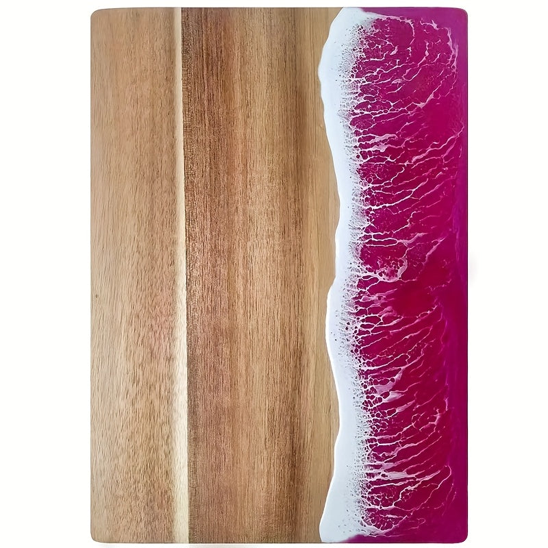 Wellenzauber Schneidebrett - Akazienholz mit Kunstharz-Design, Küchendekor 6