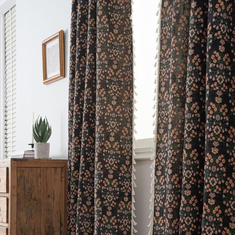 Wellenzauber Vorhang - Jacquard, Halbschattierend mit Wildblumenmuster 2