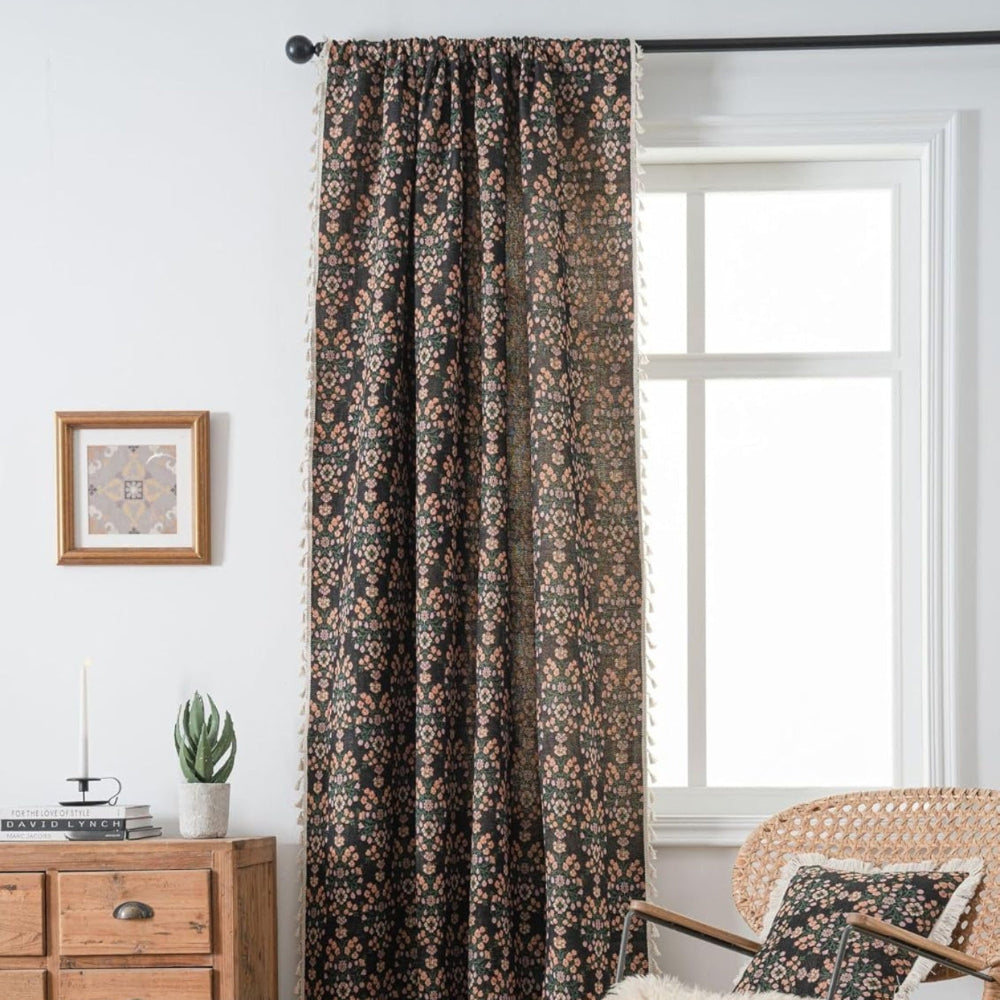 Wellenzauber Vorhang - Jacquard, Halbschattierend mit Wildblumenmuster 3