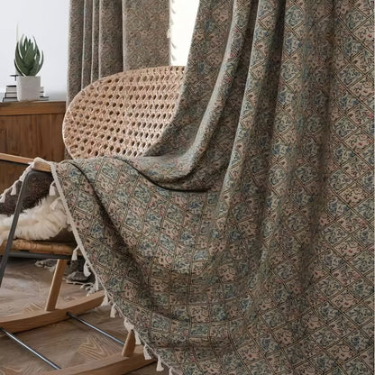 Wellenzauber Vorhang - Jacquard, Halbschattierend mit Wildblumenmuster 5
