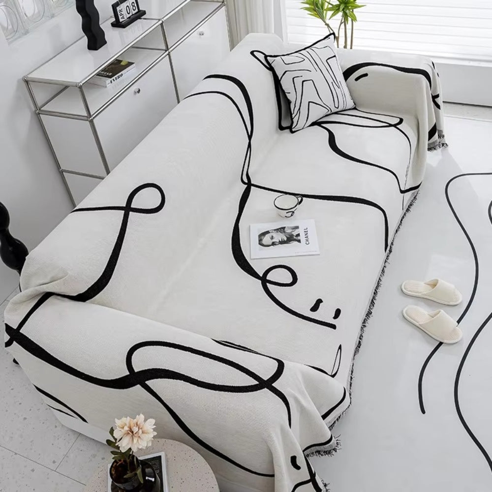 Wendigo Sofabezug - Chenille, Abstraktes Design für Sofa und Couch 2