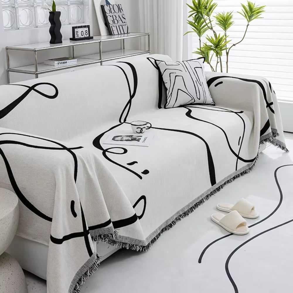 Wendigo Sofabezug - Chenille, Abstraktes Design für Sofa und Couch 3