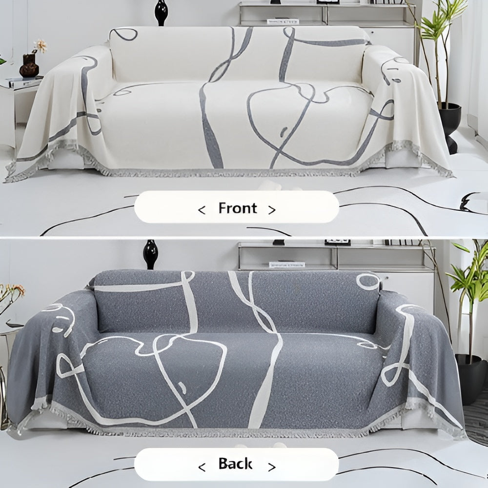 Wendigo Sofabezug - Chenille, Abstraktes Design für Sofa und Couch 5