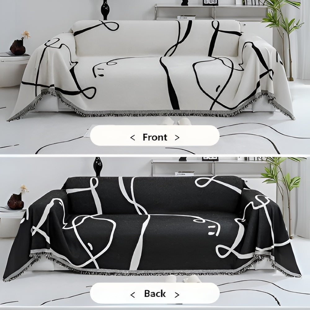 Wendigo Sofabezug - Chenille, Abstraktes Design für Sofa und Couch 6