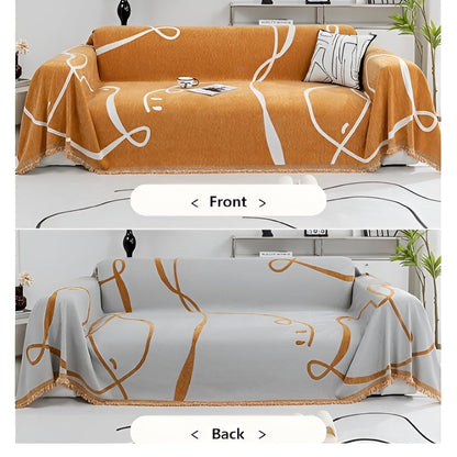 Wendigo Sofabezug - Chenille, Abstraktes Design für Sofa und Couch 7