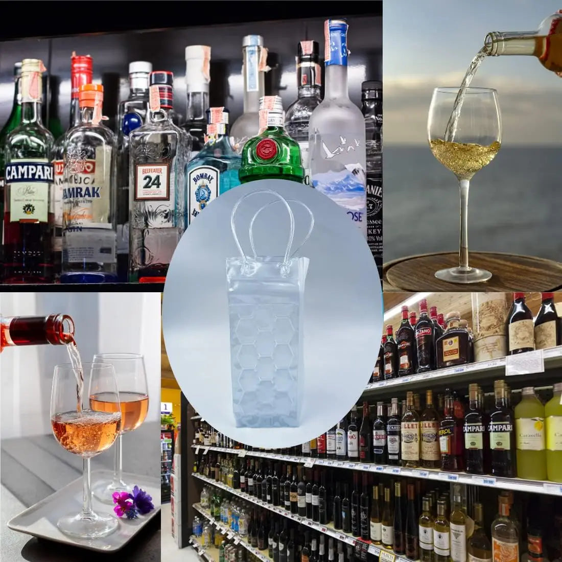 Wino Getränkekühler - Wiederverwendbare Gelmanschette, Flexibel für Flaschen 5