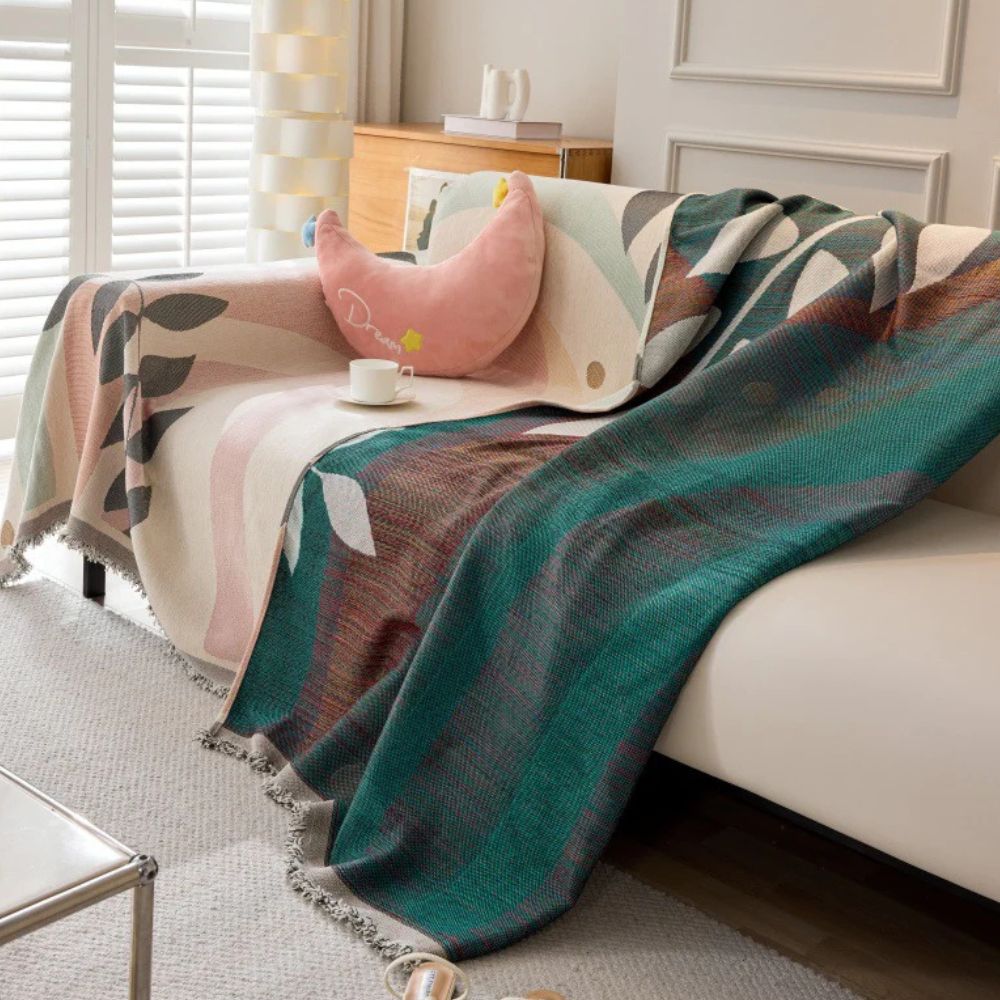 Wispera Sofabezug - Wendbar, Jacquard Chenille, Elegante Fransendetails 2